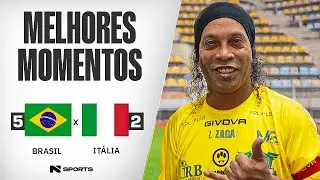 MELHORES MOMENTOS | JOGOS DOS FAMOSOS | BRASIL X IT&Aacute;LIA | RONALDINHO GA&Uacute;CHO