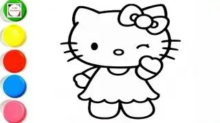 Cute Beautiful Hello kitty Drawing, Painting & Coloring For Kids and Toddlers_ Child Art