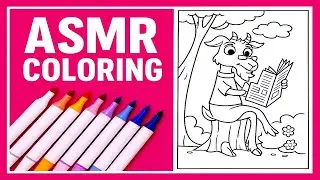 Relaxing Coloring ASMR 🐐🌲 Goat Reading Newspaper in Forest #satisfying #asmr #coloring