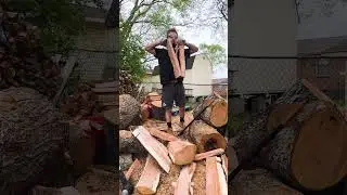 BEAUTIFUL Cherry Log vs. Fiskars X27 Splitting Axe #firewood #woodcutting #axe #splittingfirewood