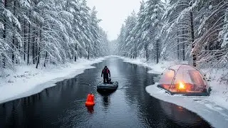 A White Blizzard and a Tent: How I Survived a Harsh Winter Night with My Two Dogs! (ASMR)