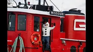 Frosty the Snowman helps the James R Barker Depart Superior!