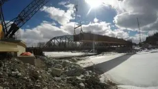 Launching Salmon River Bridge Girders