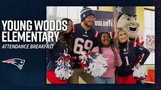 Cole Strange & the Patriots Foundation Celebrate Perfect Attendance at Young Woods Elementary School