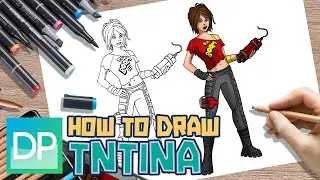 [DRAWPEDIA] HOW TO DRAW TNTINA from FORTNITE - STEP BY STEP DRAWING TUTORIAL