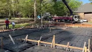 Concrete Beam & Slab Pour New Home Pump Truck