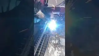 Welding process demonstration of metal grid shelf #display #custom