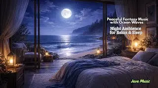 Peaceful Fantasy Music with Ocean Waves | Night Ambience for Relax & Sleep