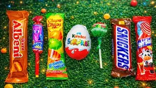 Asmr most popular candys unpacking/ lots of veriety colourful lolipop chocolate opening and eat