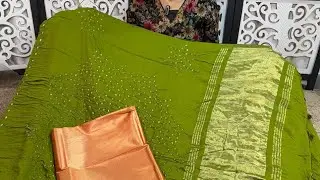 Elegance in every drape pure handloom Bandini sarees vt nice zari weaving pallu paithani 2 blouses 