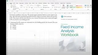 Calculate the holding period return of a bond using Excel. CFA study material