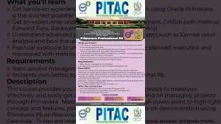 PITAC Government of PAKISTAN Upcoming Training Courses