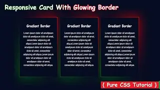 How Many Amazing CSS Glowing Border Effect  - You Didn't Know | Web Tutorials