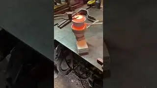 Melting, old copper pipe to make castings #wadkintemple #blacksmith #rustfest