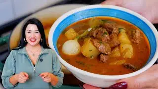 Рецепт тушеной говядины с картофелем | Мясо с картофелем в бульоне