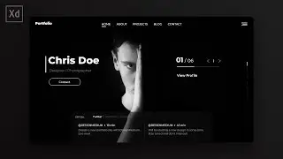 Portfolio Website Design in Adobe XD | Speed Art