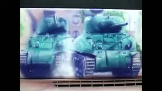 World War II painting on a lorry
