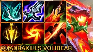 New Meta AS Volibear Crazy Quadrakills - China Wild Rift Highlights By Tiarty