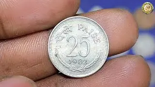 Republic india 25 paise 1957 kolkata mint nickel old #coins @britishindianoldcoins 