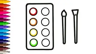 How to Draw Colour palette Drawing Easy Step by Step for Kids, Toddlers