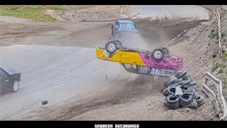 Folkrace Crash Vimmerby || 3 varvs rullning || Volvo 245 crash