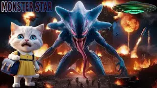 Kitten Prevent Starfish Monster Star⭐with Friendship #aicat #cutecat #catlovers #cat #ai #catvideos
