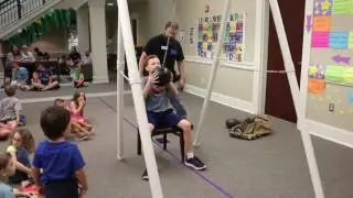 Swinging Bowling Ball at the Library