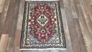 Semi-Antique Red Persian Hamadan Small Rug 2'X2'9 - AT 335