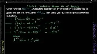 Higher-Order Derivative, how to find formula Given function f(x)=1x^2  . Calculate nth derivative .