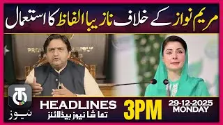 Punjab Speaker Slams Abuse Against CM MARYAM NAWAZ | 3PM Tamasha News | 29 Dec 2025
