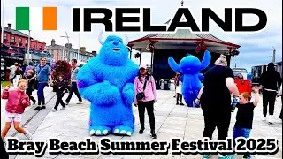 IRELAND Vlog 🇮🇪  BRAY BEACH SUMMER FESTIVAL 2025 :  Beach BBQ Fest, FUNFAIR, Crafts & Vintage Cars