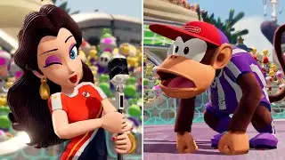 Mario Strikers: Battle League DLC - All Pauline & Diddy Kong Animations + Hyper Strikes