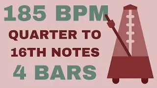Metronome Click Track - 4 Bars Quarter to Sixteenth Notes 185 bpm - Smartronome
