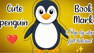✨ Cute Penguin Bookmark 🤩 🔖|| Step by step full tutorial 🥰 #art #trending #diy #ytshorts 