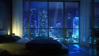 Distant Thunder & City Rain | Soothing Nighttime Ambience for Stress Relief