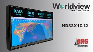 HD32X1C12 Worldview Time Zone Clock by BRG Precision Products