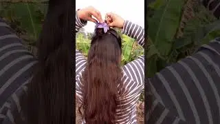 long hair claw clip easy day8 #hairstyle #beauty
