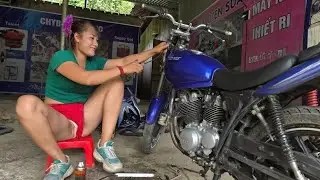 18-Year-Old Genius Girl Brings an Old Honda Motorcycle Brake System Back to Perfect Condition