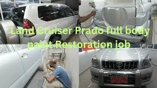 Land Cruiser Prado paint Restoration job#youtube #automobile #ppf #longvideo #long #brotomotiv