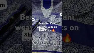 Beautiful Pure pashmina kani weaving Suits with plain bottom and kani Shall Pp-1200/Shipfree 🙏&hearts;️💯