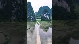 Water Road in Guangxi hills. 水上公路 #viral #nature #china #dangerousroad