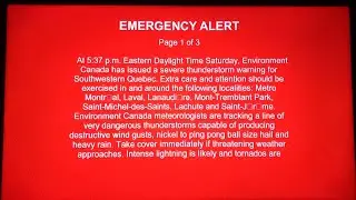 Canada Alert Ready Thunderstorm Warning Alerts 5/21/22