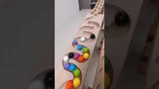 marble Run Race ASMR #202 Wooden Wave Course Colorful Marbles   #marblerun #marblerunrace #asmr