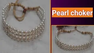#How to make pearl choker necklace #diy choker #pearl #shreyajewellerycreations