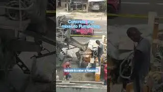 Concrete in a mixer to Pumpcrete #concrete #mixer #mix #mixing #truck #building #construction #site