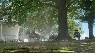 Battle at The Alston House (RevWar Reenactment #history #horse #subscribe #historical #shorts #short