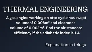 problems on otto cycle&find the efficiency| thermal engineering|air standard cycles, thermodynamics