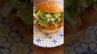 The tasty chicken Caesar burger easy recipe #asmr #food #recipe  #cookingrecipes #cooking #shorts