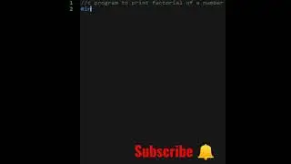 factorial of a number- C programming #shorts #ytshorts #coding #programming #hashcoder