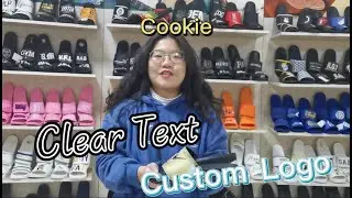 Custom LOGO | Clear Text Upper | Slide Sandals